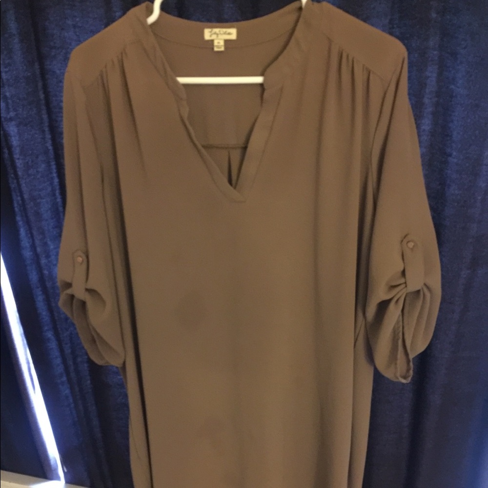 Brown high low women’s blouse